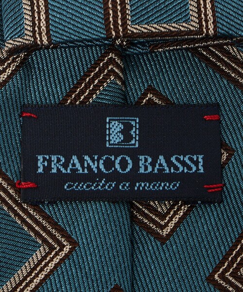 FRANCO BASSI(フランコバッシ)の「<FRANCO BASSI>スクエア ネクタイ(ネクタイ・メンズ・ブラウン系/ターコイズブルー系・FREE)」の3枚目の写真