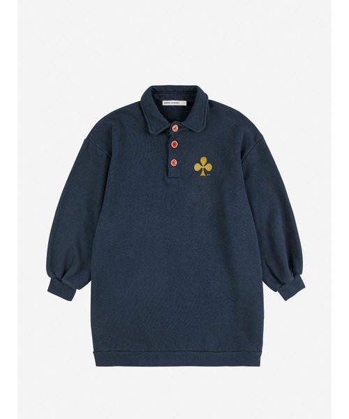 BOBO CHOSES（ボボショーズ）の「Clover polo sweatshirt dress（ワンピース・キッズ・ダークネイビー・6-7YEAR/4-5YEAR/2-3YEAR/8-9y/10-11y/12-13y）」の4枚目の写真