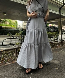 新品タグ付き【WILLFULLY】ウィルフリー ライトグレー フレアスカート 新品タグ付き【WILLFULLY】ウィルフリー ライトグレー フレア