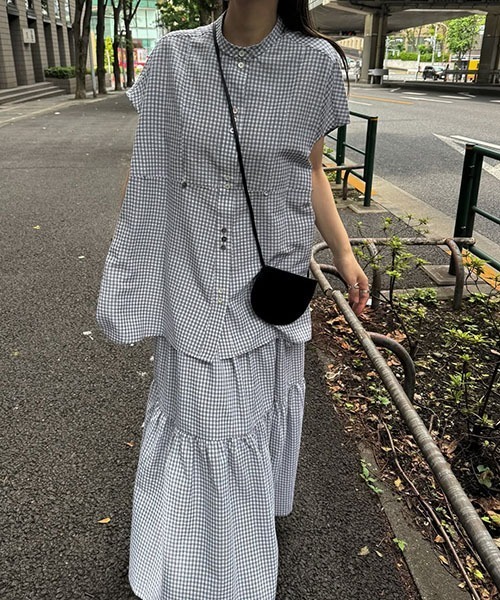 WILLFULLY（ウィルフリー）の「tiered gingham check SK（スカート・レディース・グレー系その他/ブラック・FREE）」の21枚目の写真