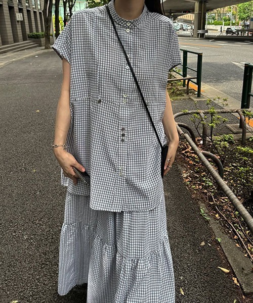 WILLFULLY（ウィルフリー）の「tiered gingham check SK（スカート・レディース・グレー系その他/ブラック・FREE）」の20枚目の写真