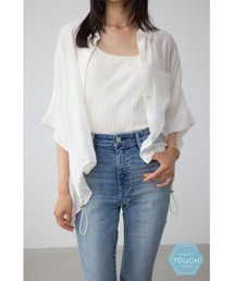 未使用❤︎ AZUL ブラウス　花柄　トップス　シャツ　Tシャツ　ホワイト　半袖 トップス（ホワイト/白色系・花柄・ボタニカル柄）ファッション