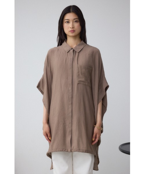 AZUL by moussy(アズールバイマウジー)の「C/T冷感 裾ドロストドルマンルーズシャツ(シャツ/ブラウス・レディース・ブラック/オフホワイト/ブラウン・SMALL/MEDIUM)」の14枚目の写真