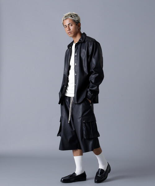 DANKE SCHON(ダンケシェーン)の「DankeSchon/ダンケシェーン/PULEATHER CARGO SHORTS(カーゴパンツ・メンズ・ブラック・M/L)」の13枚目の写真