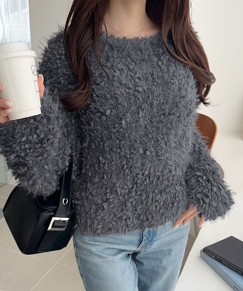 mily bilet(ミウィビレット)の「【mily bilet】新感覚の着心地、前後2WAYデザインのキラモコカーディガン(カーディガン/ボレロ・レディース・ライトグレー/チャコールグレー/アイボリー・LARGE/MEDIUM/SMALL/X-LARGE)」の22枚目の写真