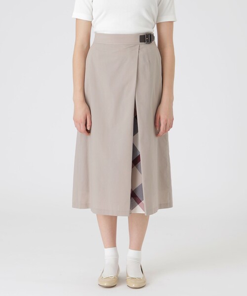 美品♡バーバリーブルーレーベル クレストブリッジ　リボンギャザースカートべージュ 美品♡バーバリーブルーレーベル クレストブリッジ リボン