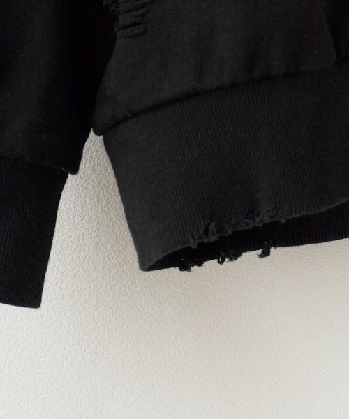 Theater code(シアターコード)の「Damage processing Crew neck sweatshirt / ダメージ加工 クルーネックスウェット(スウェット・メンズ・ブラック/グレー/ホワイト・FREE)」の5枚目の写真