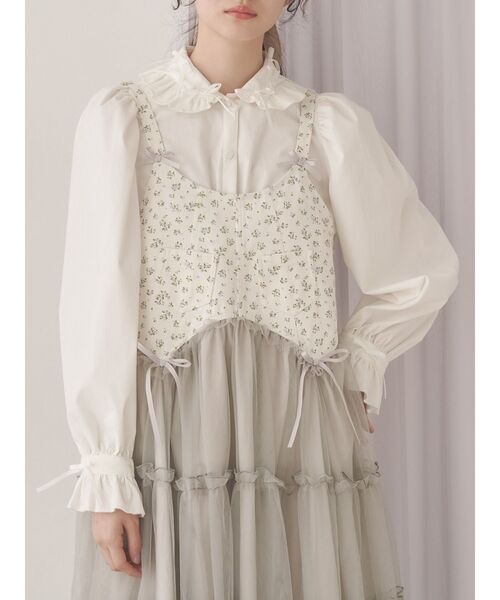 merry jenny（メリージェニー）の「petit ribbonコーデュロイブラウス