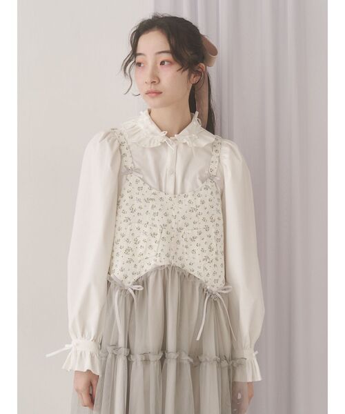 merry jenny（メリージェニー）の「petit ribbonコーデュロイブラウス（シャツ/ブラウス・レディース・グレー/オフホワイト/ベージュ・FREE）」の17枚目の写真