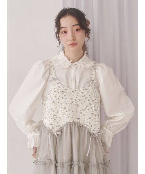 merry jenny（メリージェニー）の「petit ribbonコーデュロイブラウス（シャツ/ブラウス・レディース・グレー/オフホワイト/ベージュ・FREE）」の18枚目の写真