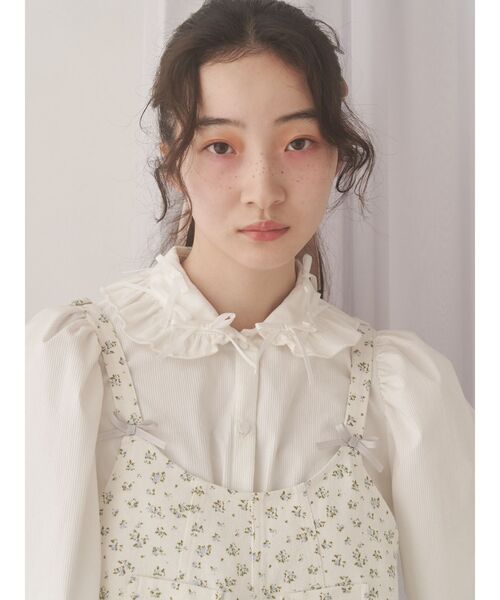 merry jenny（メリージェニー）の「petit ribbonコーデュロイブラウス