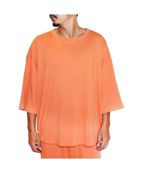 CALEE（キャリー）の「MULTI WAY LIB KNITTIN 5LENGTH CS（Tシャツ/カットソー・メンズ・サーモンピンク/ライトグレー/ブラック・LARGE/X-LARGE/MEDIUM）」の3枚目の写真