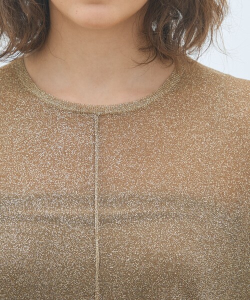 MACPHEE（マカフィー）の「シアーラメ ノースリーブワンピース（ワンピース・レディース・キャメル/ゴールド・S）」の7枚目の写真