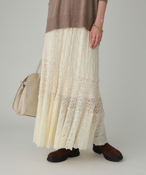 BABYLONE（バビロン）の「シアーレースマーメードスカート（スカート・レディース・アイボリー/ブラック・フリー）」の2枚目の写真