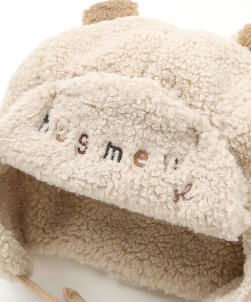 SLAP SLIP BABY(スラップスリップベビー)の「アニマルクマドラゴン耳付きボアフライトキャップベビー(46~48cm)(その他ベビー用品・キッズ・グリーン/オフホワイト・48cm/46cm)」の6枚目の写真