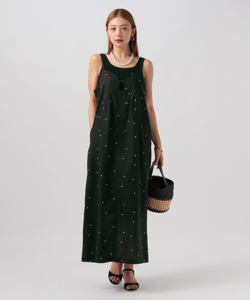 BAYFLOW（ベイフロー）の「ドット刺繍キャミワンピース（ワンピース・レディース・ブラック/ホワイト・FREE）」の2枚目の写真