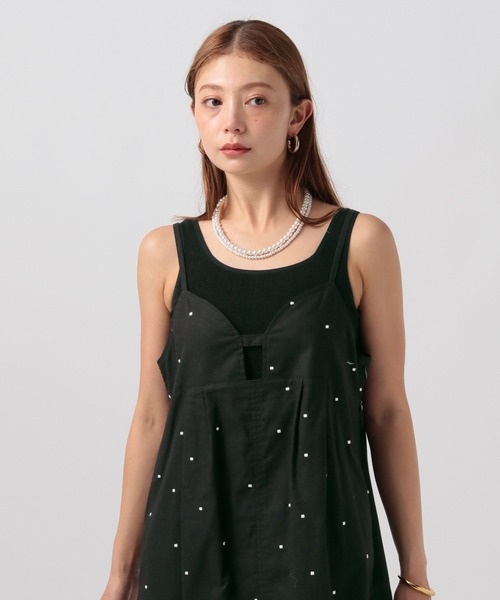 BAYFLOW（ベイフロー）の「ドット刺繍キャミワンピース（ワンピース・レディース・ブラック/ホワイト・FREE）」の18枚目の写真