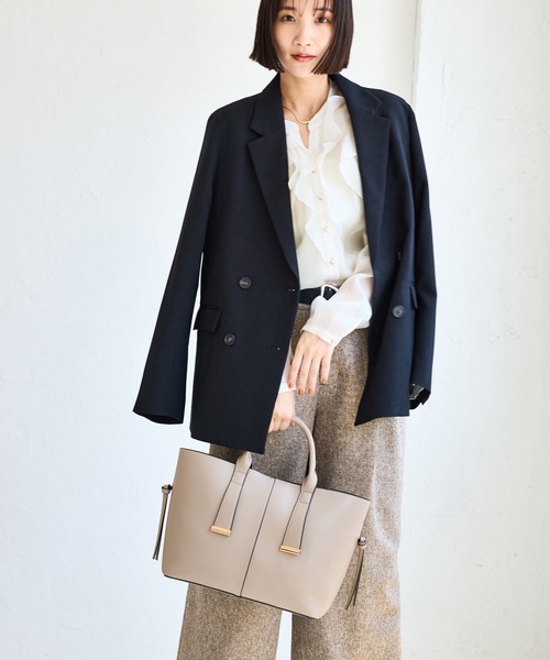 VIS（ビス）の「【復刻/WEB限定】【A4収納】ゴールド金具付きノットトートバッグ/通勤・通学対応（トートバッグ・レディース・ベージュ系その他/ブラック/ブラウン系その他・FREE）」の8枚目の写真