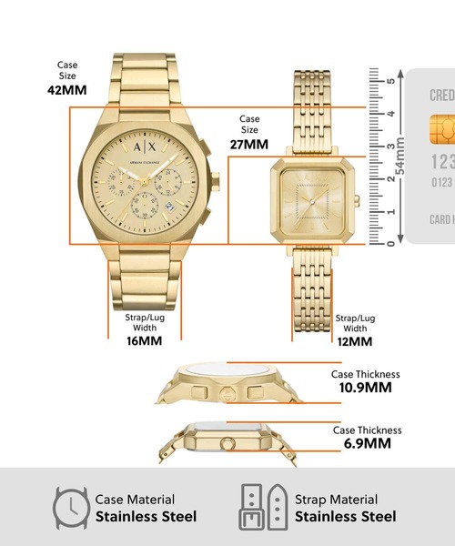 ARMANI EXCHANGE（アルマーニエクスチェンジ）の「アルマーニ・エクスチェンジ 腕時計 メンズ アナログ ステンレス AX7171SET（アナログ腕時計・メンズ・ゴールド・FREE）」の7枚目の写真