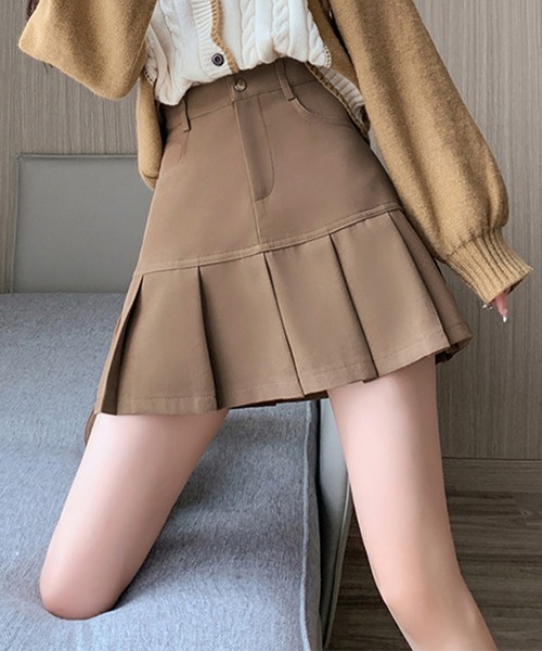 Lace Ladies(レースレディース)の「Aライン 切り替え プリーツ ミニ スカート(スカート・レディース・ベージュ/ブラック/グレー・S/M/XL)」の18枚目の写真