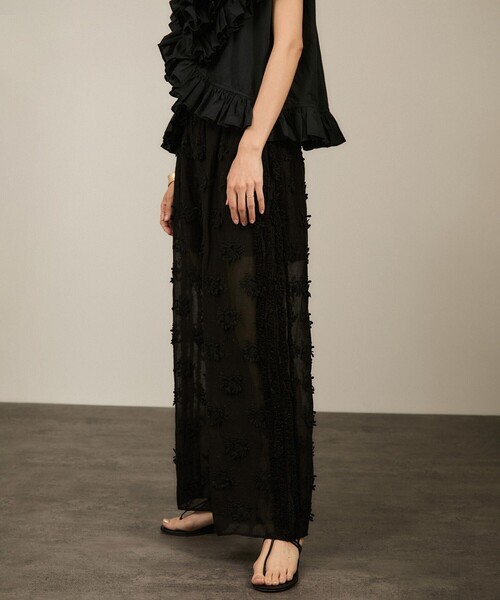 crinkle crinkle crinkle（クリンクルクリンクルクリンクル）の「【crinkle crinkle crinkle】別注3D刺繍サイドフリルパンツ（その他パンツ・レディース・ホワイト/ブラック・FREE）」の20枚目の写真