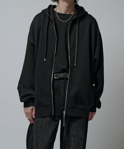 Lui’s ラムレザー　パーカー　ブラック セール】シルキーポンチZIPフーディ（パーカー）｜Lui's（ルイス）の