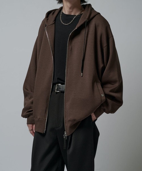 Lui's（ルイス）の「シルキーポンチZIPフーディ（パーカー・メンズ・チャコールグレー/ブラック・M/S）」の18枚目の写真