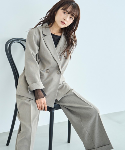 美品★ダブルブレストジャケット ダブルブレストジャケット【588077】（テーラードジャケット