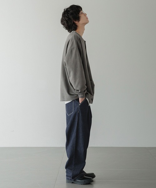 LOWRYS FARM(ローリーズファーム)の「【LFM(U)】スウェードライククルーカーディガン 589072(Tシャツ/カットソー・メンズ・チャコールグレー/グレー/ブルー・MEDIUM/LARGE)」の11枚目の写真