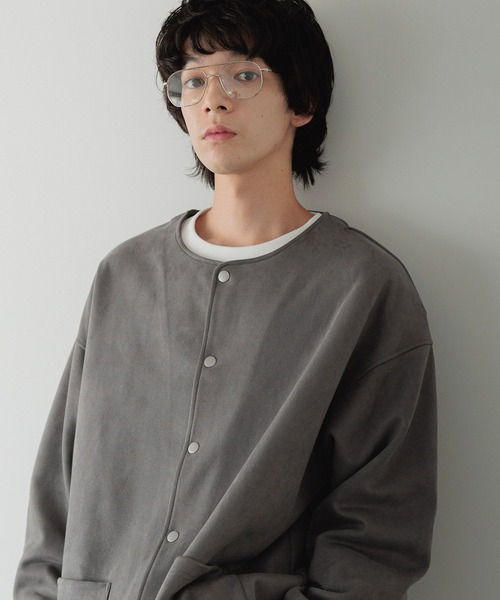 LOWRYS FARM(ローリーズファーム)の「【LFM(U)】スウェードライククルーカーディガン 589072(Tシャツ/カットソー・メンズ・チャコールグレー/グレー/ブルー・MEDIUM/LARGE)」の6枚目の写真