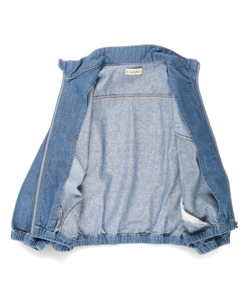 BRANSHES（ブランシェス）の「スタンドカラー配色デニムジャケット（デニムジャケット・キッズ・ブルー/グレー・140/130/150/100/120/110）」の11枚目の写真