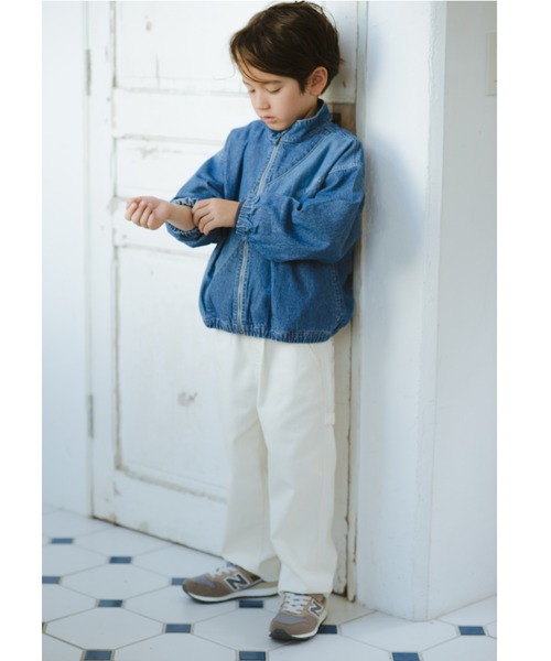 BRANSHES（ブランシェス）の「スタンドカラー配色デニムジャケット（デニムジャケット・キッズ・ブルー/グレー・140/130/150/100/120/110）」の12枚目の写真