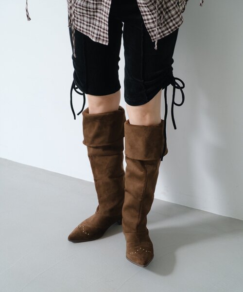 Kastane（カスタネ）の「マルチウェイカバーブーツ（ブーツ・レディース・ダークブラウン/ベージュ・38/37/36）」の10枚目の写真