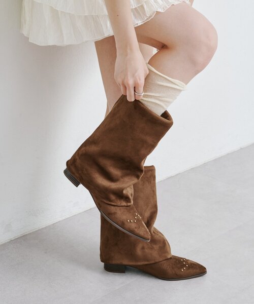 Kastane（カスタネ）の「マルチウェイカバーブーツ（ブーツ・レディース・ダークブラウン/ベージュ・38/37/36）」の15枚目の写真