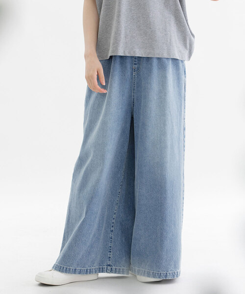 nop de nod(ノップドゥノッド)の「デニムボリュームパンツ(デニムパンツ・レディース・ブルー系/インディゴブルー・M)」の8枚目の写真
