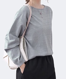カシミヤタッチボートネックニット