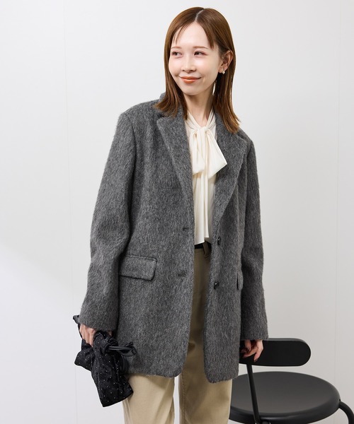 ROPE' PICNIC（ロペピクニック）の「シャギーテーラードジャコット（テーラードジャケット・レディース・グレー・FREE）」の8枚目の写真