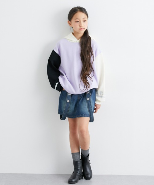 サスペンダー付きデニムスカート+パンツ QUNTSTYLE（キュントスタイル）の「サスペンダー付き デニム