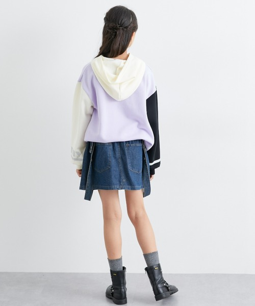 セール】サスペンダー付き デニム パンツインスカート（デニムスカート