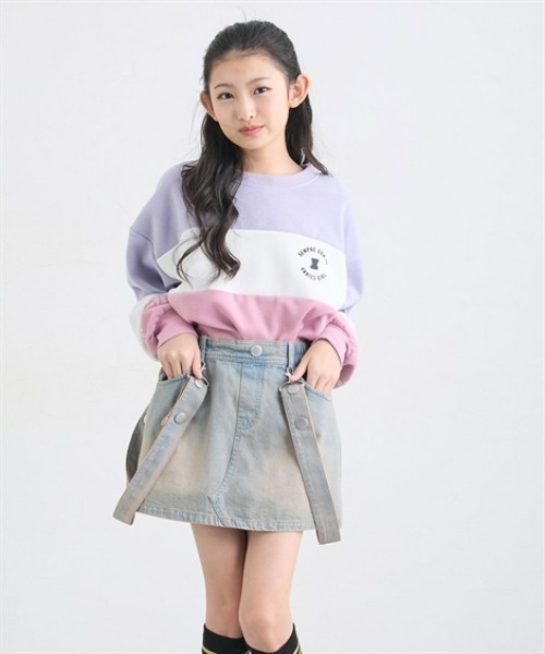 サスペンダー付き デニム パンツインスカート（デニムスカート