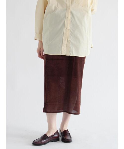 sm2rhythm（サマンサモスモスリズム）の「シアーベロアレイヤードスカート（スカート・レディース・ブラウン/ブラック/グレー・F）」の3枚目の写真