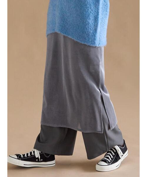 sm2rhythm（サマンサモスモスリズム）の「シアーベロアレイヤードスカート（スカート・レディース・ブラウン/ブラック/グレー・F）」の2枚目の写真