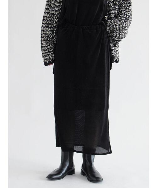 sm2rhythm（サマンサモスモスリズム）の「シアーベロアレイヤードスカート（スカート・レディース・ブラウン/ブラック/グレー・F）」の9枚目の写真