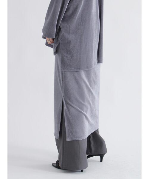 sm2rhythm（サマンサモスモスリズム）の「シアーベロアレイヤードスカート（スカート・レディース・ブラウン/ブラック/グレー・F）」の5枚目の写真