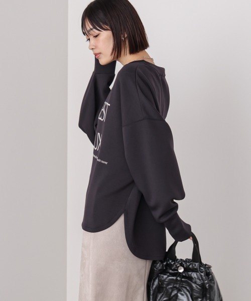 Bou Jeloud(ブージュルード)の「ライトダンボールロゴTシャツ(スウェット・レディース・グレー/チャコールグレー/グレイッシュベージュ・FREE)」の17枚目の写真
