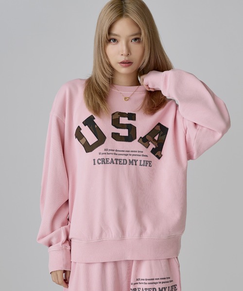 MSG(エムエスジー)の「Buyer's Select/【SET-UP着用可能】USAワッペンピグメントトレーナー スウェット(スウェット・メンズ・ピンク/チャコール/ネイビー・M/L)」の3枚目の写真