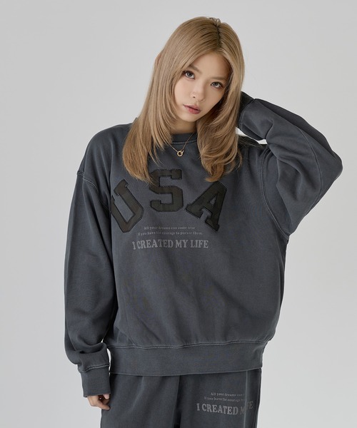 MSG(エムエスジー)の「Buyer's Select/【SET-UP着用可能】USAワッペンピグメントトレーナー スウェット(スウェット・メンズ・ピンク/チャコール/ネイビー・M/L)」の6枚目の写真