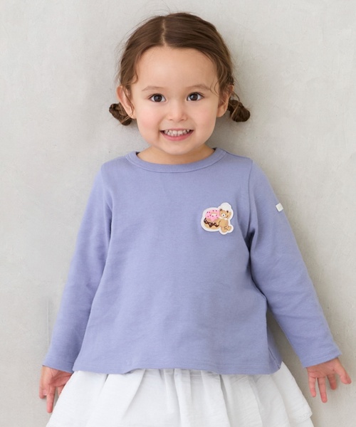 petit main（プティマイン）の「【プティプラ】GIRLS長袖T（Tシャツ/カットソー・キッズ・ブラック/ネイビー/レッド/キナリ/ダークブルー/ラベンダー/アイボリー/ライトブルー/ライトピンク/スモークピンク・100cm/110cm/90cm/80ｃｍ/120cm/130cm）」の6枚目の写真