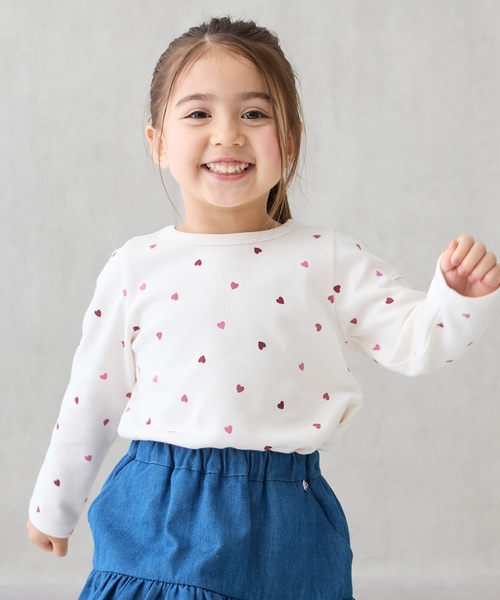 petit main（プティマイン）の「【プティプラ】GIRLS長袖T（Tシャツ/カットソー・キッズ・ブラック/ネイビー/レッド/キナリ/ダークブルー/ラベンダー/アイボリー/ライトブルー/ライトピンク/スモークピンク・100cm/110cm/90cm/80ｃｍ/120cm/130cm）」の10枚目の写真