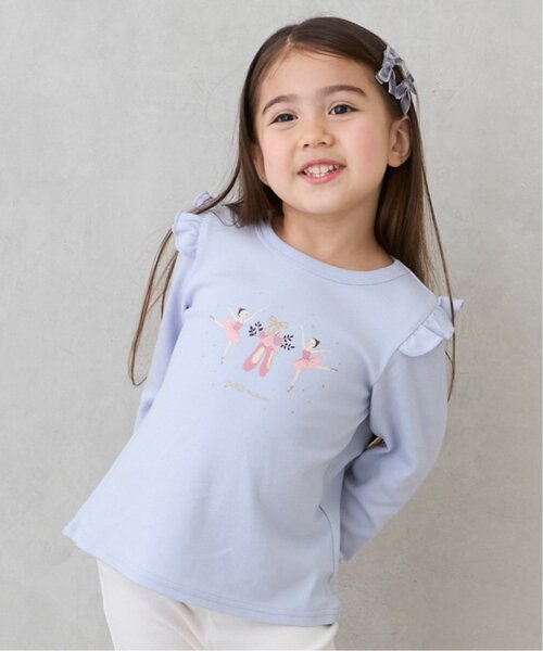 petit main（プティマイン）の「【プティプラ】GIRLS長袖T（Tシャツ/カットソー・キッズ・ブラック/ネイビー/レッド/キナリ/ダークブルー/ラベンダー/アイボリー/ライトブルー/ライトピンク/スモークピンク・100cm/110cm/90cm/80ｃｍ/120cm/130cm）」の5枚目の写真